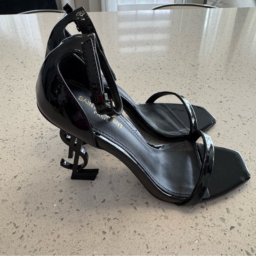 Saint Laurent Black Strappy Heels